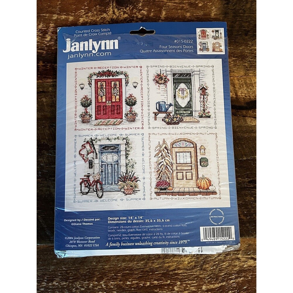2004 Janlynn Counted Cross Stitch Kit Four Seasons Doors #015-0222 New Unsealed
